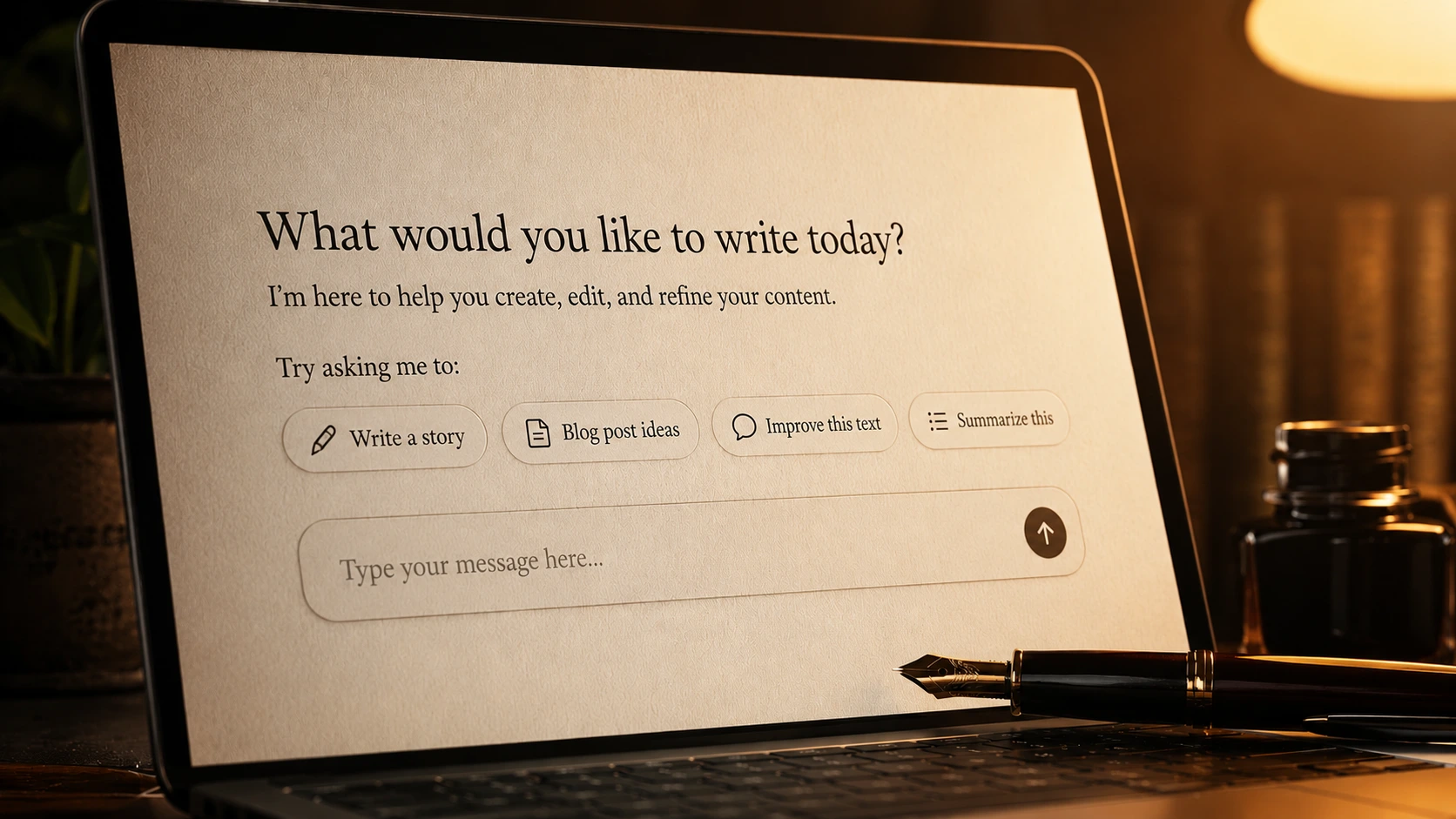 Example AI writing assistant